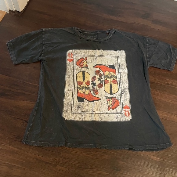 Vintage Canvas Cowgirl Queen Distressed Graphic Tee Oversized Medium - Picture 2 of 4
